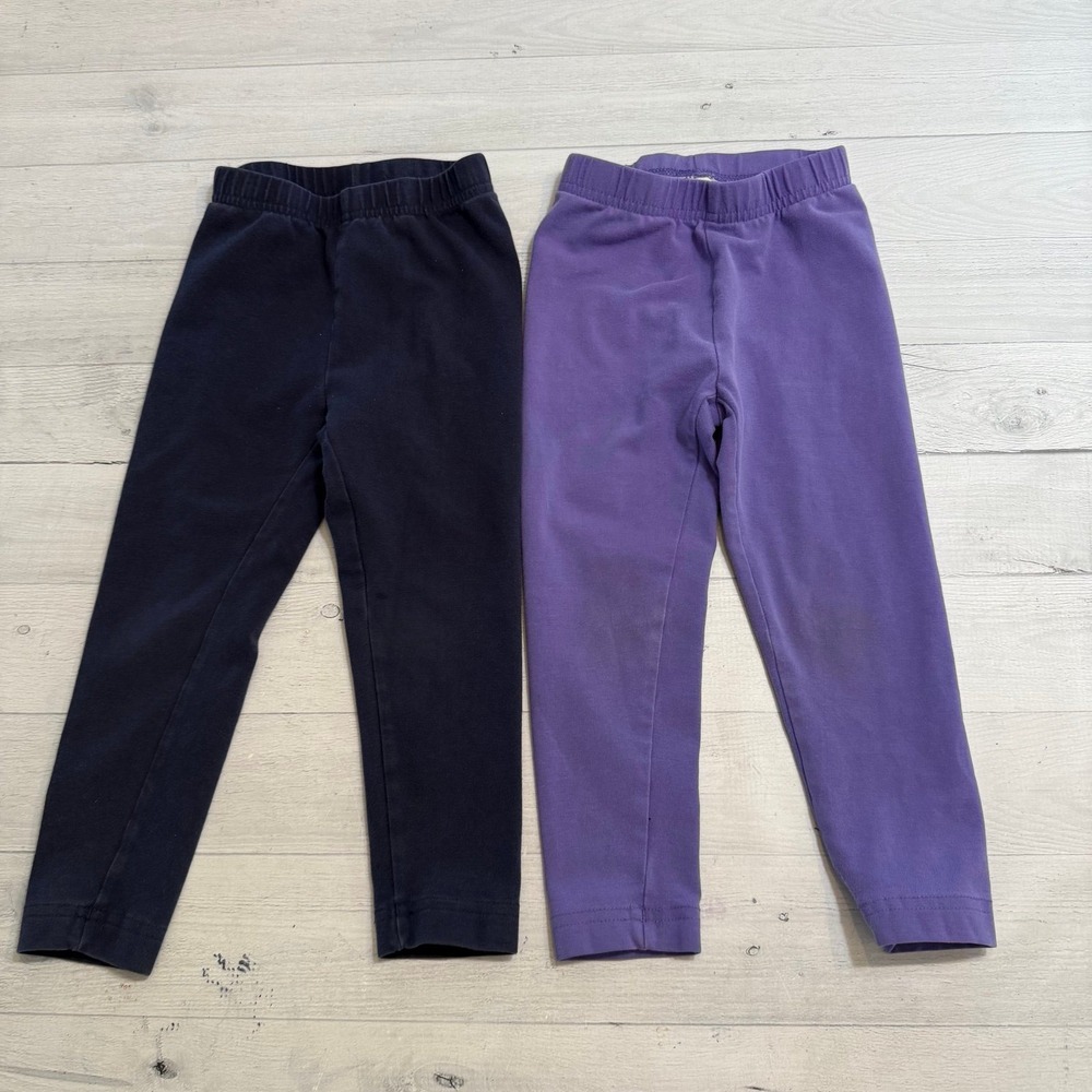 Hanna Andersson girls purple and navy blue leggings 90/3‎